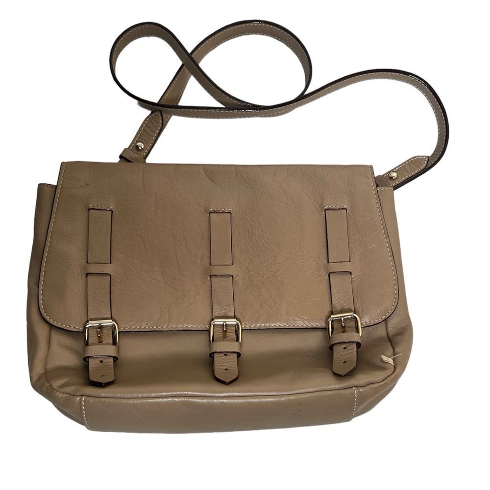 SARAH JESSICA PARKER BABY RANGER LEATHER TAUPE CROSSBODY BAG